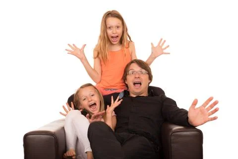 Crazy people crying and laughing Stock Photos