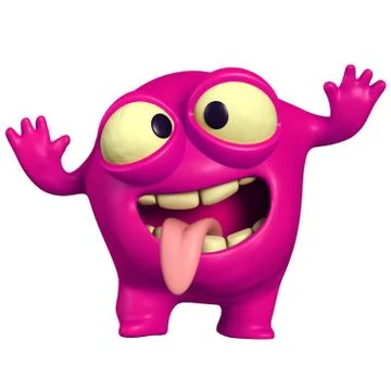 Crazy pink monster Illustrazione stock
