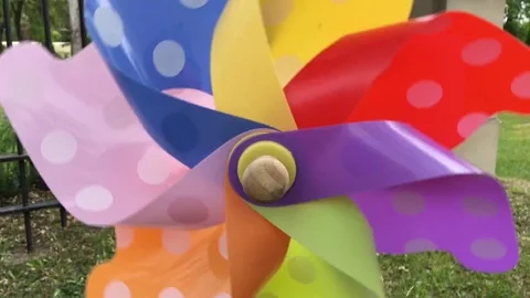 Crazy Pinwheel Spinning in Wind 스톡 동영상 75969782