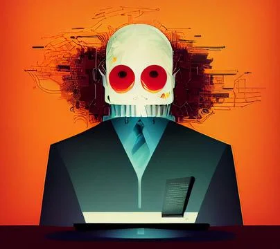 A crazy programmer in a panic attack. Stock Illustration