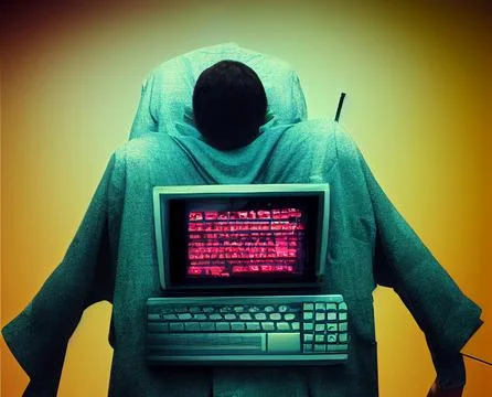 A crazy programmer in a panic attack. Stock Illustration