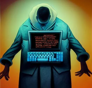 A crazy programmer in a panic attack. Stock Illustration