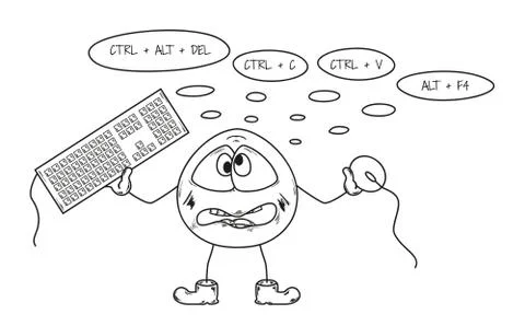 Crazy programmer sketch Stock-Illustration