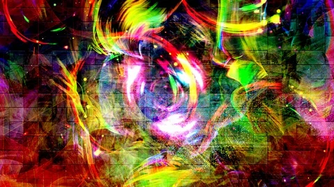Crazy Psychedelic Rotating Rainbow Shapes and Colors Stock-Footage 115059698