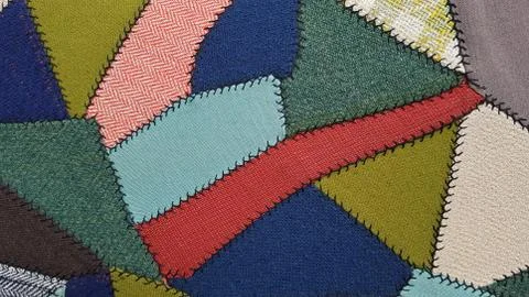 Crazy quilt pattern for upholstery Stock Photos