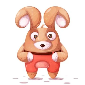 Crazy rabbit with big eye. Illustrazione stock