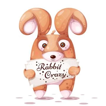 Mad rabbit Stock Illustration