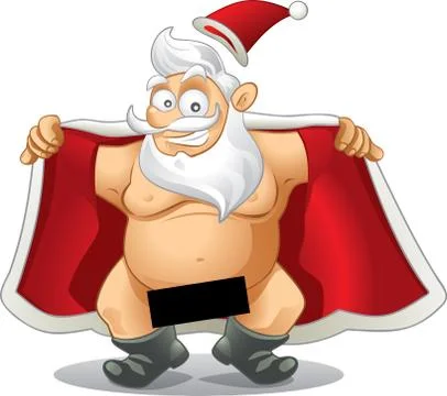 Crazy Santa - Vector Cartoon Stock Illustration