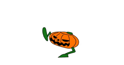 The crazy scary dancing pumpkin. Stock Footage 94542880