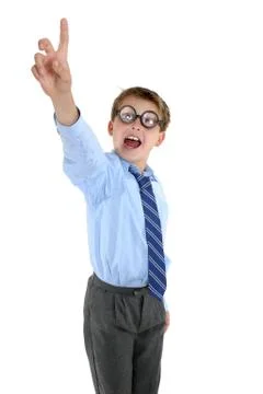 Crazy schoolboy with an answer Stock Photos
