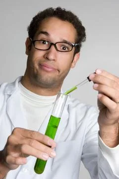 Crazy scientist man Stock Photos