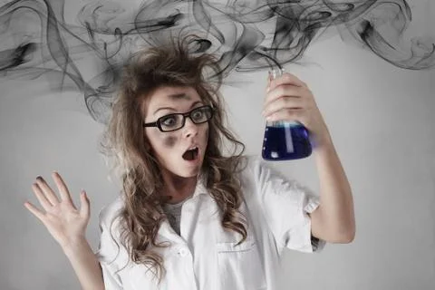 Crazy scientist Stock Photos