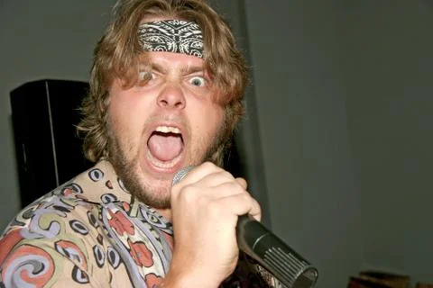 Crazy singer Stock Photos