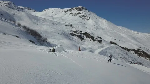 Crazy snowboarder crashes on double backflip Stock Footage 111963306