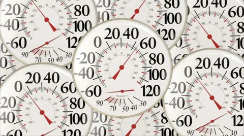 Crazy Spinning Thermometers Temperature Gauges V2 2 Stock Footage 8813440