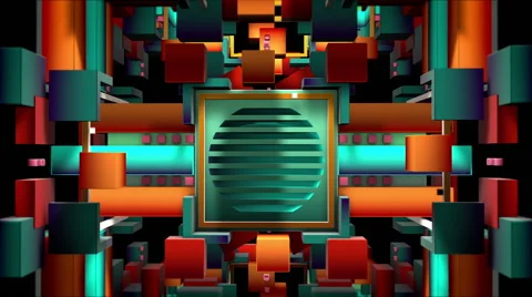 Crazy Square Palace VJ Loop Stock Footage 64184415