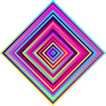 Crazy squares - bright geometric pattern with bold neon colors. Stock Illustration