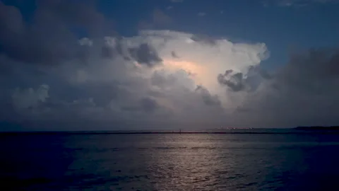 Crazy storm lightning Miami Beach Vidéo 202016644