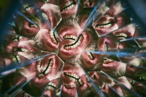 Crazy Teeth Kaleidoscope Pattern - Abstract Artistic Concept Stock-Fotos