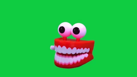 Crazy Teeth Released aginst a greenscreen Stock-Footage 141336876