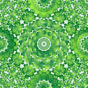Crazy texture with clover. St. Patrick's Day seamless pattern. Vector Stock Illustration