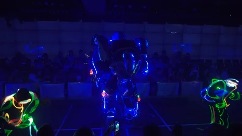 Crazy underground robot show in Japan Video stock 108569671