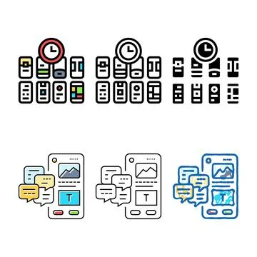 Crazy variations 8s ux ui design color icon vector Stockillustratie