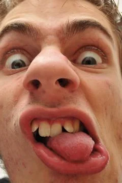 Crazy wacky ugly man Stock Photos