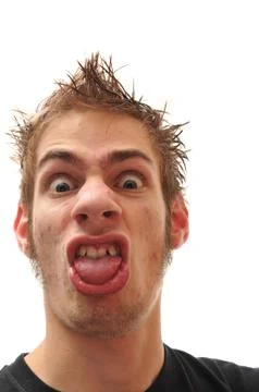 Crazy wacky ugly man Stock Photos