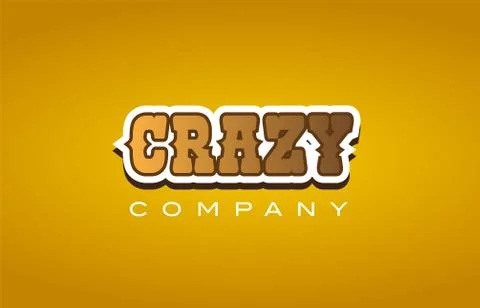 Crazy western style word text logo design icon company Stock Illustration