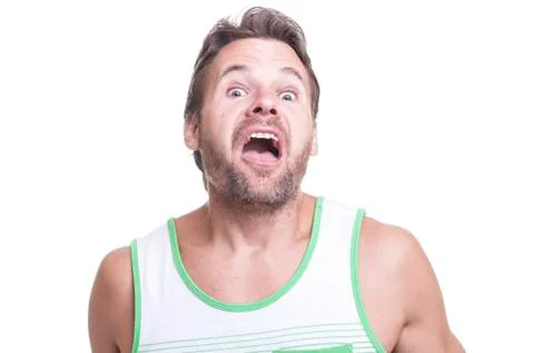 Crazy white man Stock Photos