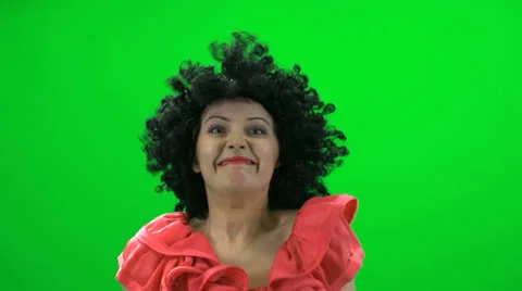 Crazy women green screen Stock-Footage 24590555