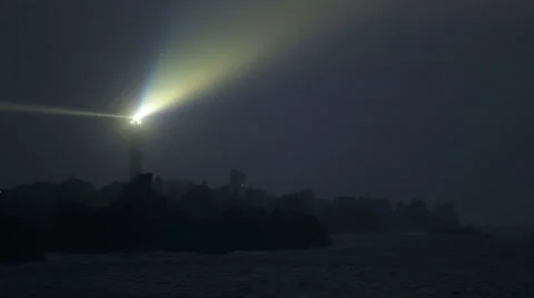The Creach lighthouse illuminated in evening Stock Footage 41921834