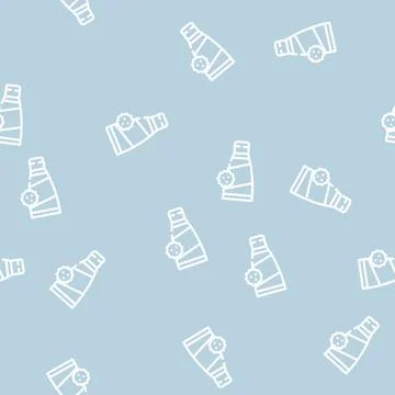 Cream allergy line vector seamless pattern flat Stock Illustration