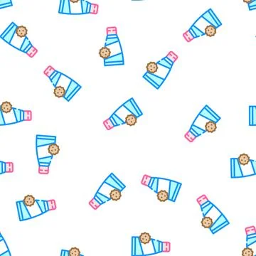 Cream allergy vector seamless pattern flat Stock Illustration