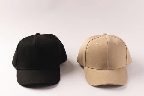 Cream and black baseball cap and copy space on white background イラスト素材