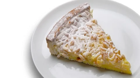 Cream and pine seed cake Stockbeeldmateriaal 8836139