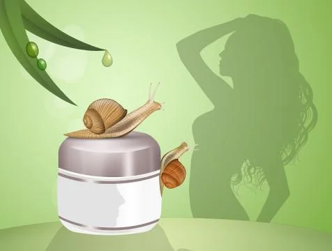 Cream based on snail slime Stock Illustration