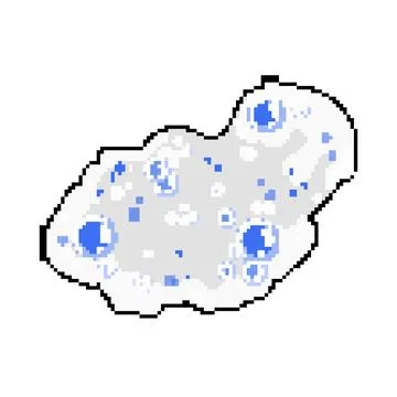 Cream bath soap foam pixel art vector illustration Stock Illustration