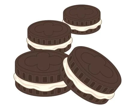Cream biscuits Stock Illustration