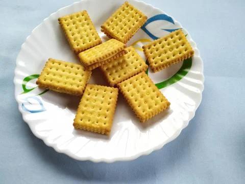 Cream biscuits on a plate Stock Photos