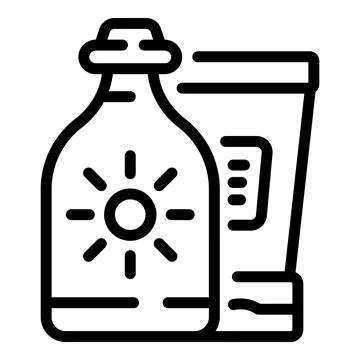 Cream bottle icon outline vector. Extreme summer Stock Illustration