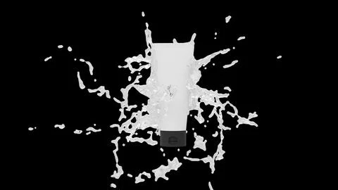 Cream bottle with splash water Stock Illustration