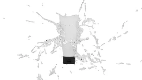 Cream bottle with splash water Stock Illustration