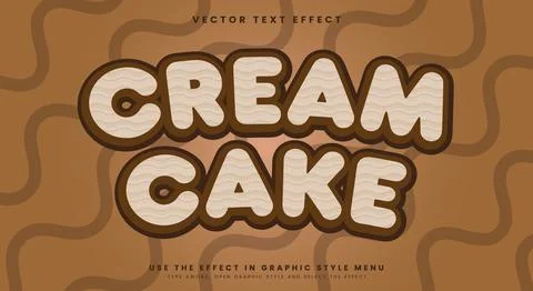 Cream Cake 3d editable text effect Template Stock Illustration