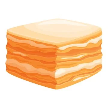 Cream cake icon cartoon vector. Napoleon dessert Stock Illustration