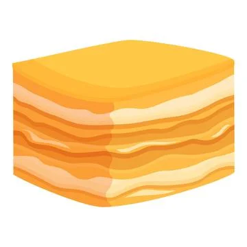 Cream cake icon cartoon vector. Napoleon dessert Stock Illustration