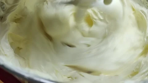 Cream for cakes with a mixer. Stock Footage 164892753