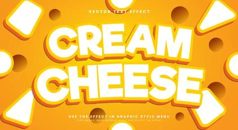 Cream Cheese editable text effect Template Stock Illustration