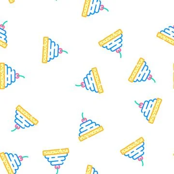 Cream cheese milk product vector seamless pattern Illustrazione stock